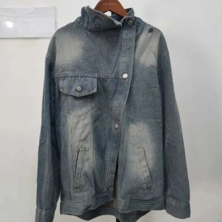 Nomie Funnel Neck Denim Jacket