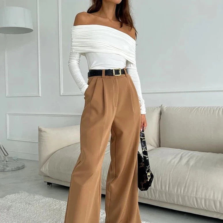 Sidonie Fold Over Off the Shoulder Top