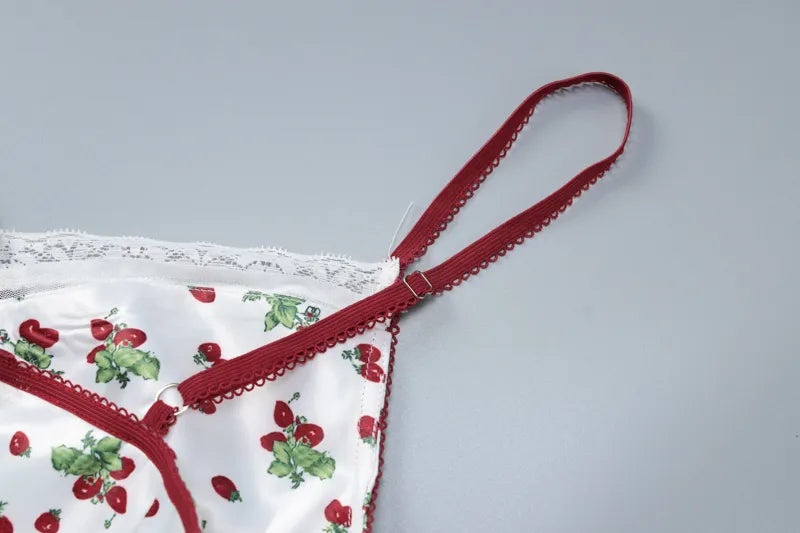 Lynia Satin Strawberry Slip Dress