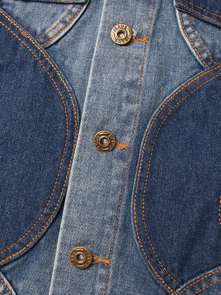 Rumia  Wave Cut Out Denim Jacket