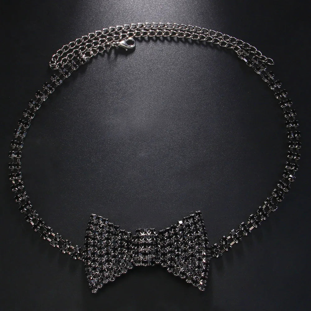 Carrie Crystal Bow Tie Choker Necklace