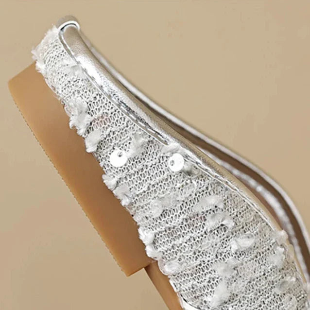 Chantelle Sequin Tweed Mules