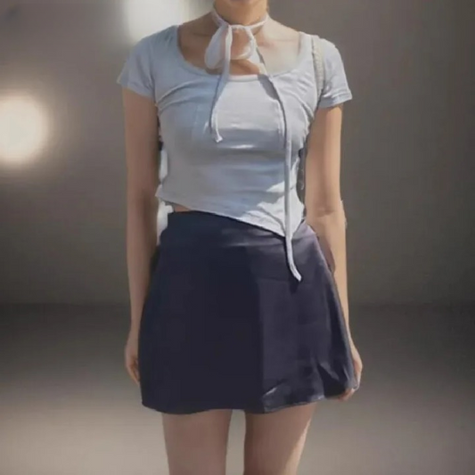 Tassha Boxer Satin Mini Skirts