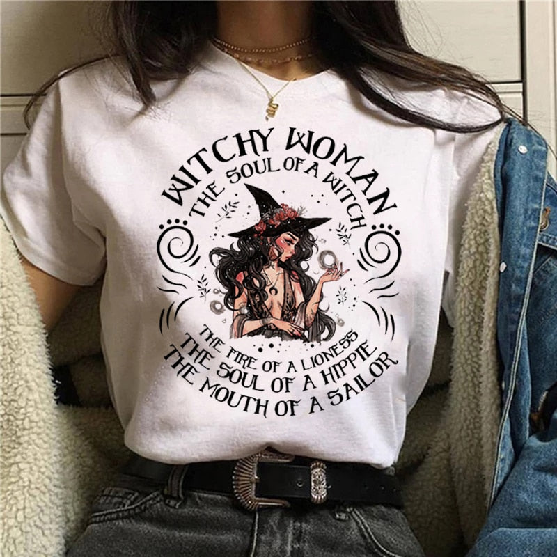 T-shirt Cartoon Witch Magic Kawaii Tshirt