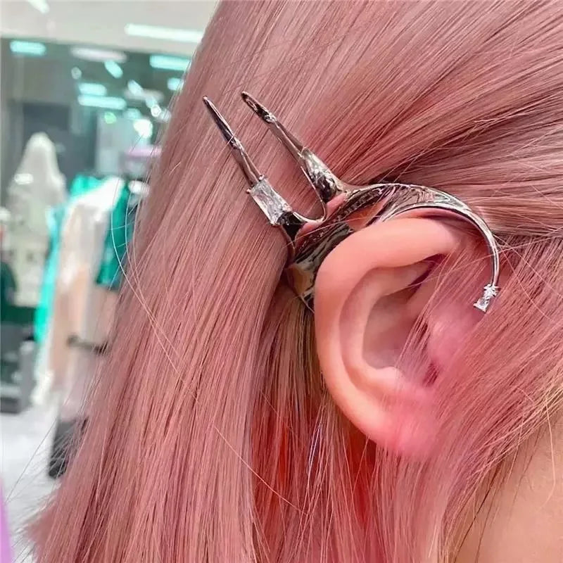 Punk Silver Fairy Hair Claw Ear Cuff