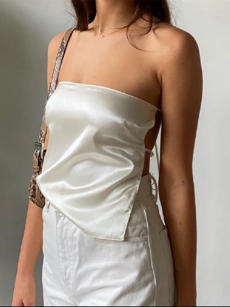 Tie-up Backless Wrapped Chest Strapless