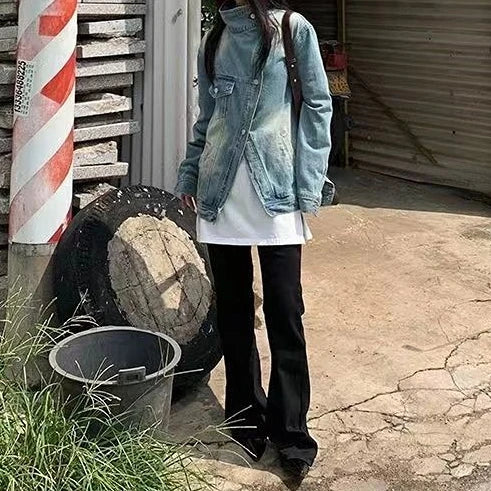 Nomie Funnel Neck Denim Jacket