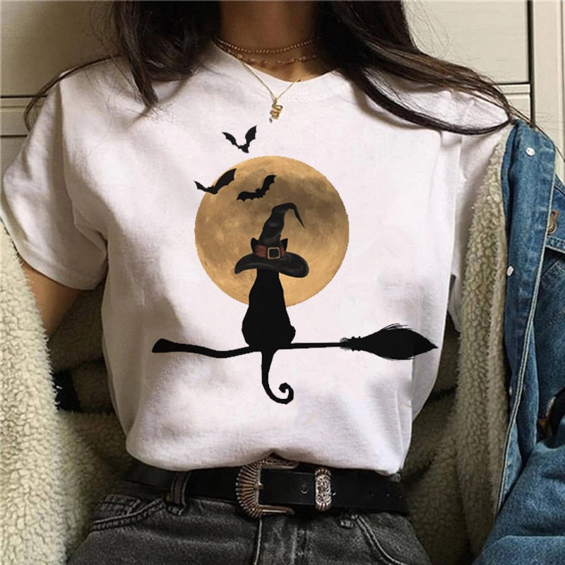 T-shirt Cartoon Witch Magic Kawaii Tshirt