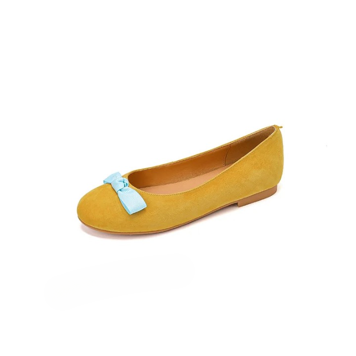 Mariana Ribbon Suede Ballet Flats