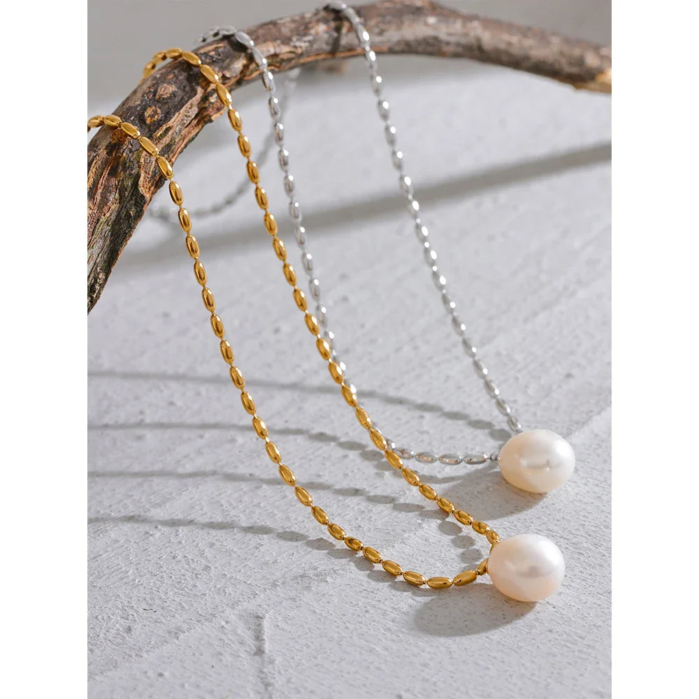 Natural Pearl String Beads Necklace