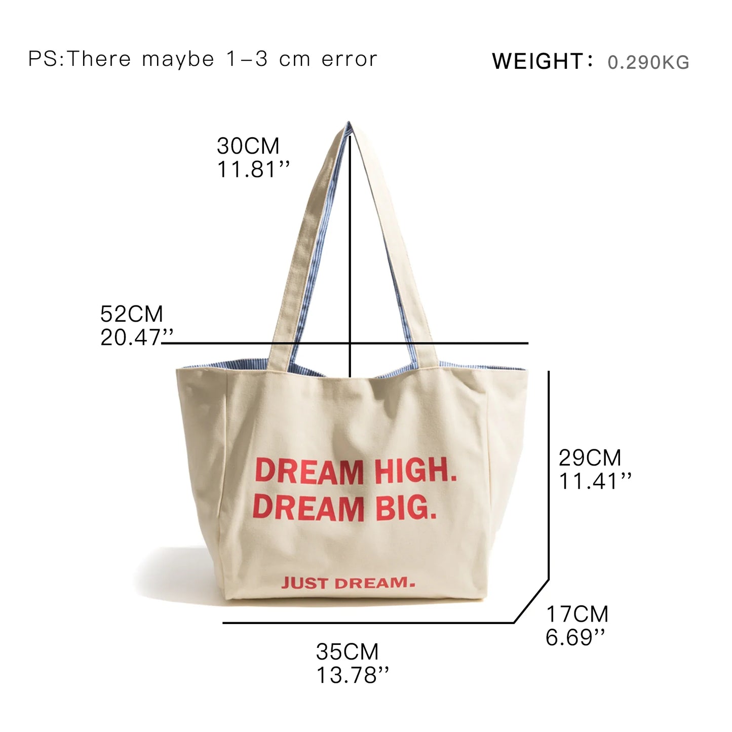 Just Dream Statement Eco Canvas Tote