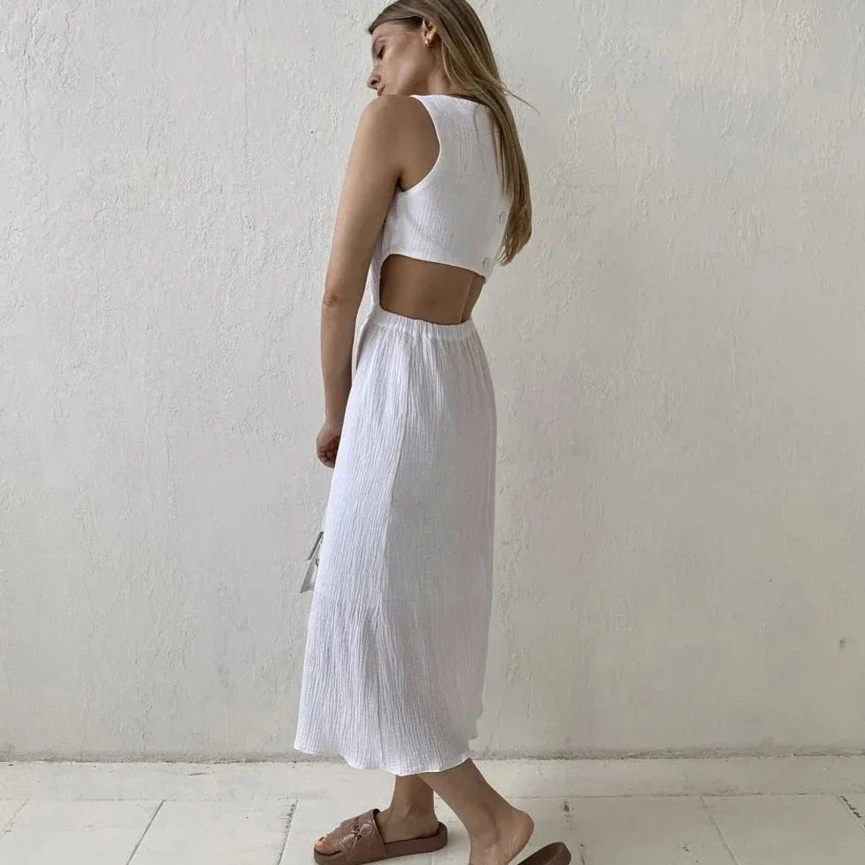 Solange Waist Cut Out Gauge Tank Dress