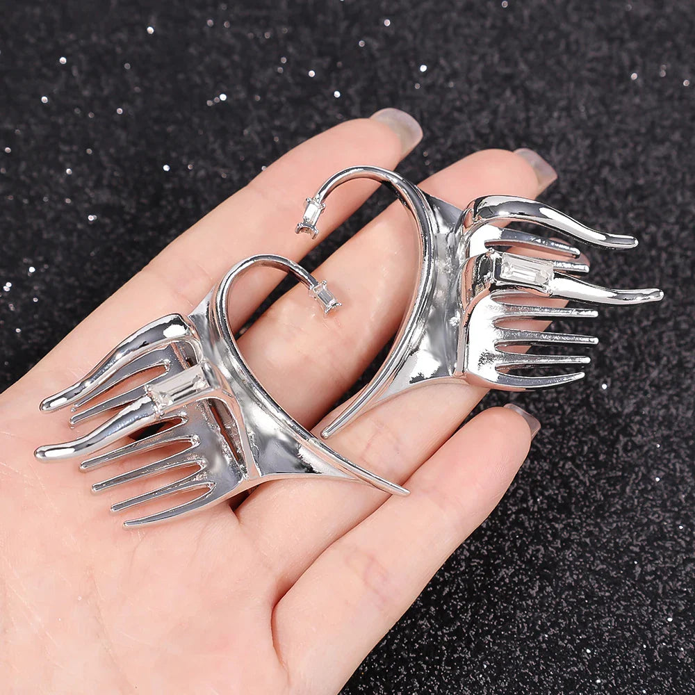 Punk Silver Fairy Hair Claw Ear Cuff