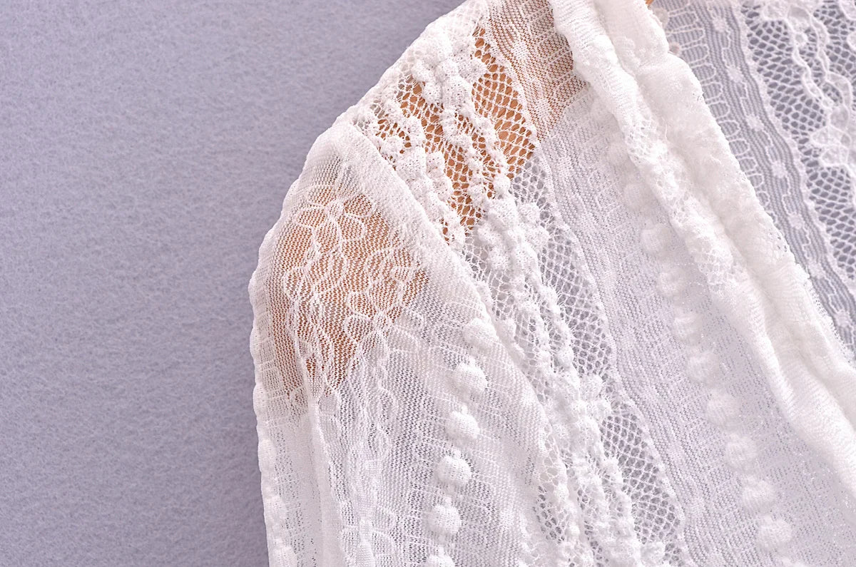 Rafaela Lace Cardigan Mini Dress