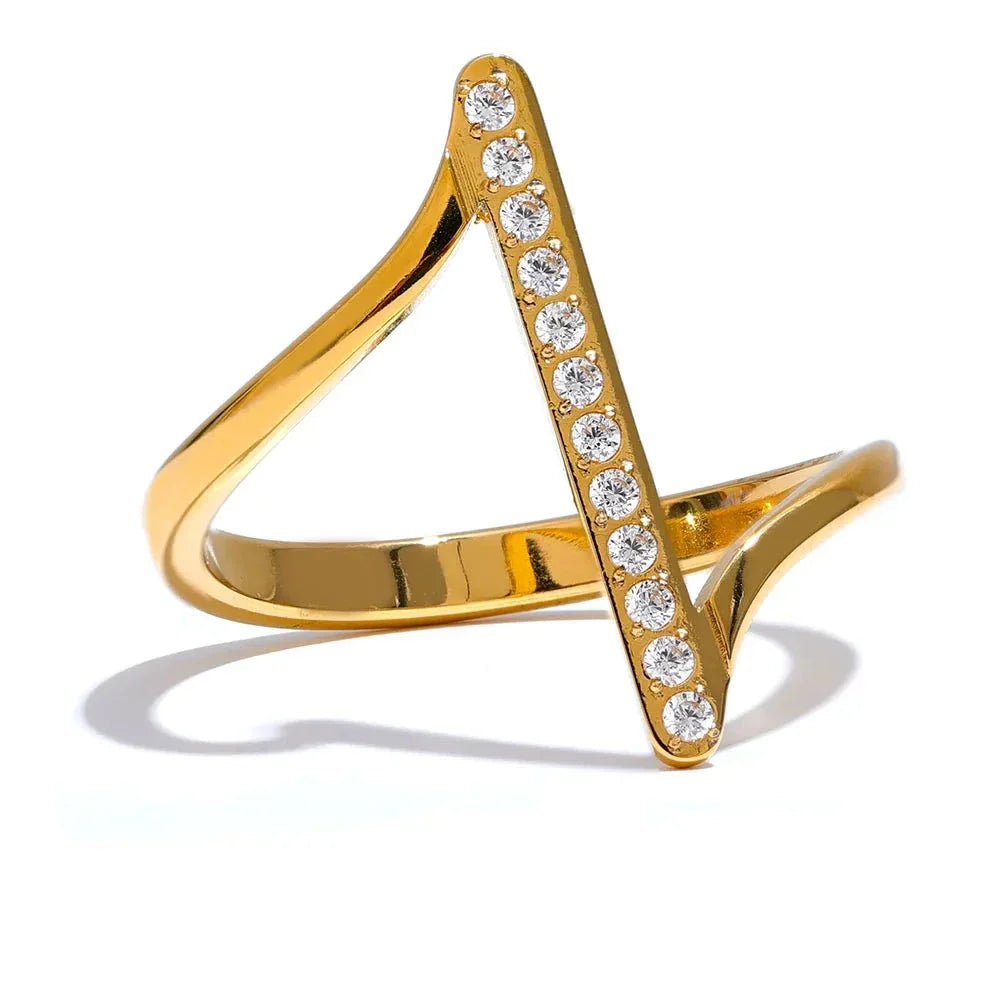 Luxe Cubic Zirconia Line Ring