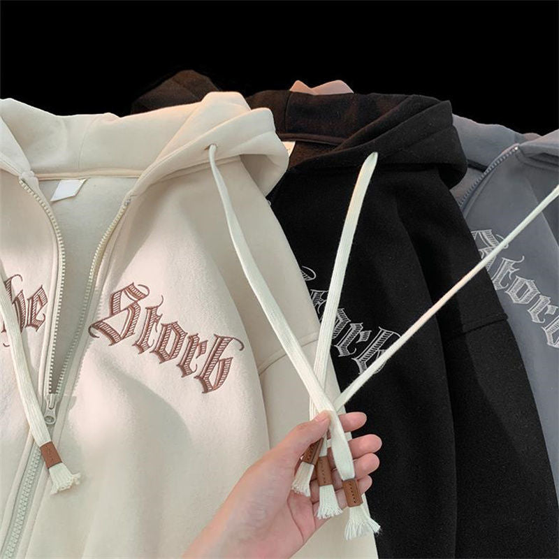 Letter Embroidered Oversized Hoodie