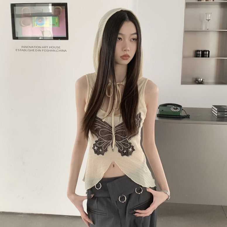 Saachi Butterfly Hooded Tank Top