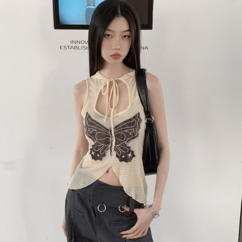 Saachi Butterfly Hooded Tank Top