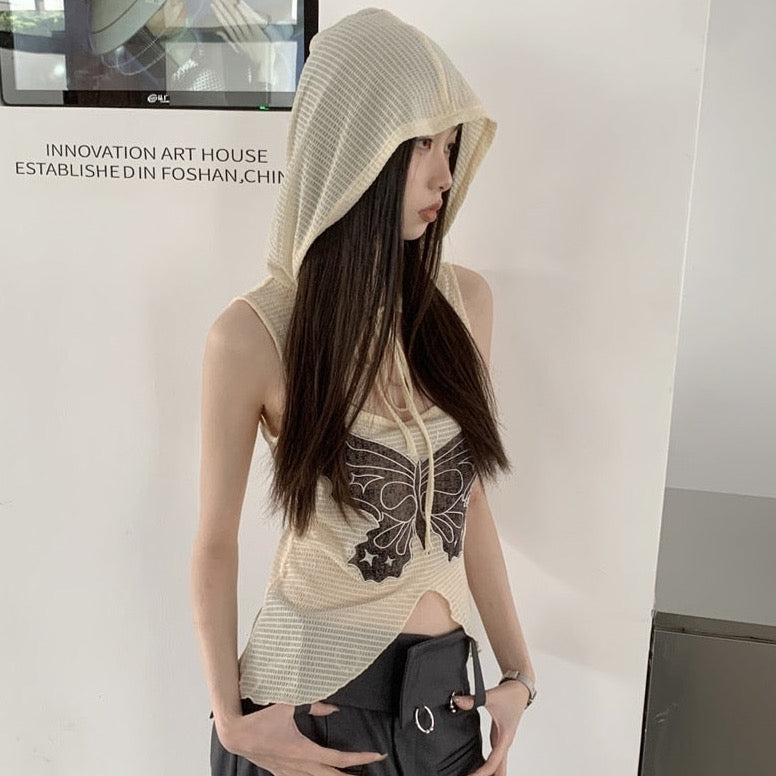 Saachi Butterfly Hooded Tank Top