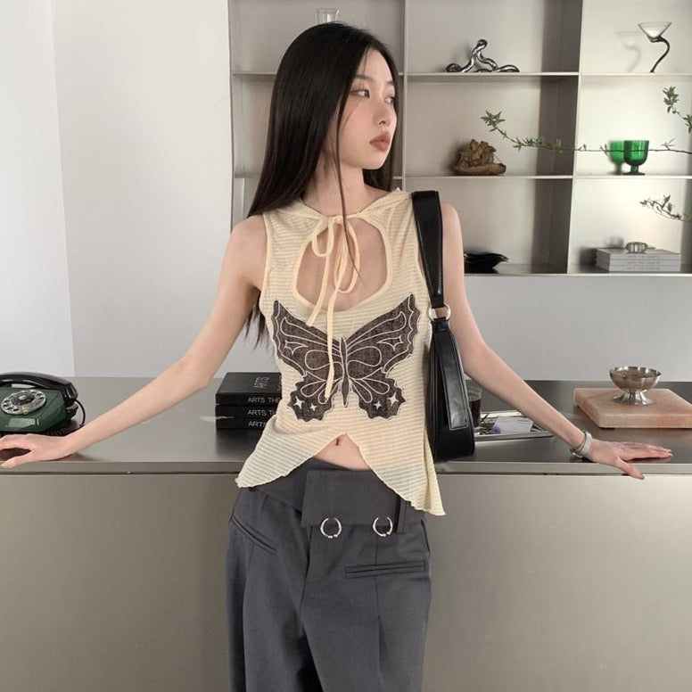 Saachi Butterfly Hooded Tank Top