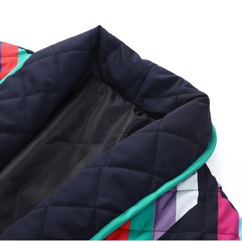 Saara Rainbow Stripe Quilted Kimono Jacket