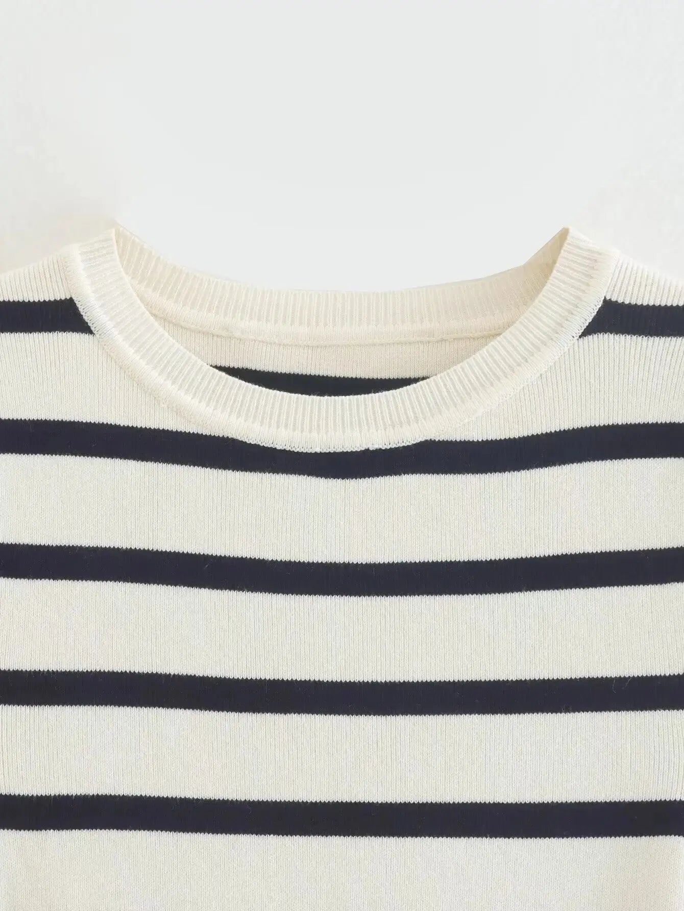 Manon Breton Stripe Cropped Knit Tops