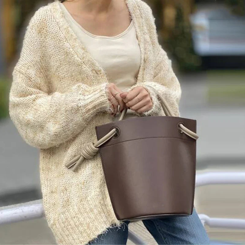 Tara Minimalist Knot Detail Bucket Bags