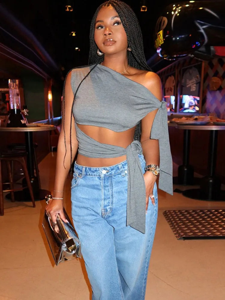 Hollow Out Bandage Sheer Top