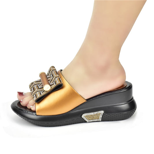 Sade Embellished Wedge Slippers - 5 Colors