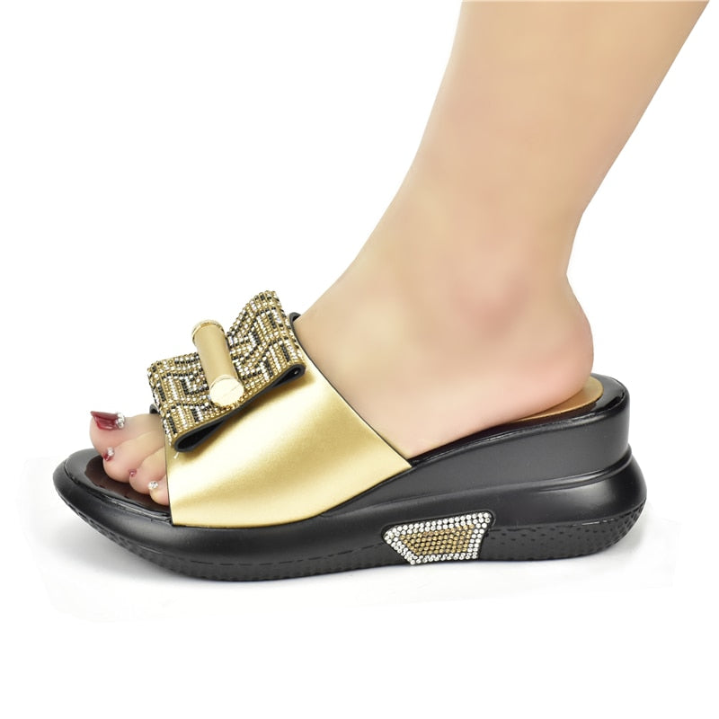 Sade Embellished Wedge Slippers - 5 Colors