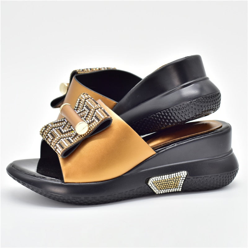 Sade Embellished Wedge Slippers - 5 Colors
