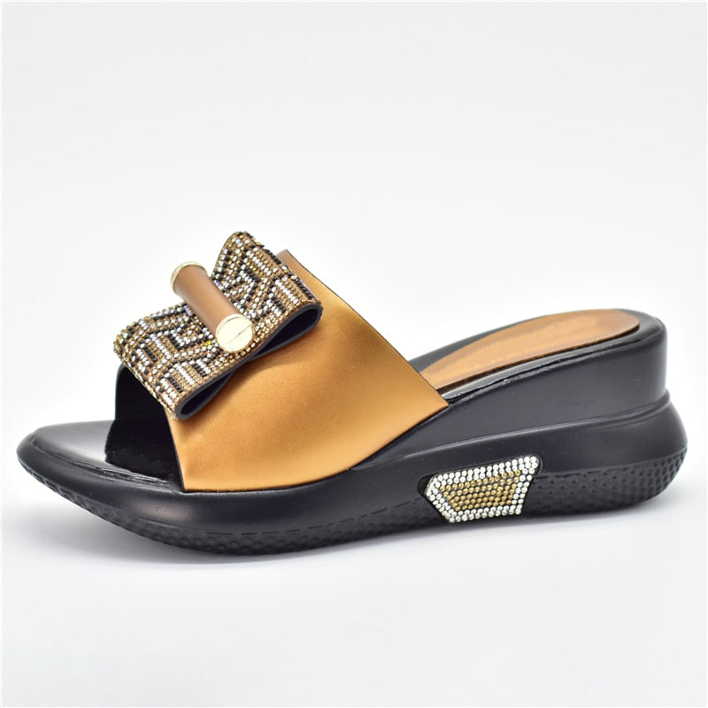 Sade Embellished Wedge Slippers - 5 Colors
