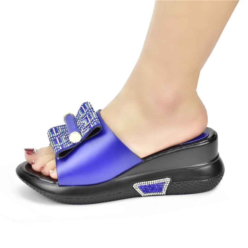 Sade Embellished Wedge Slippers - 5 Colors