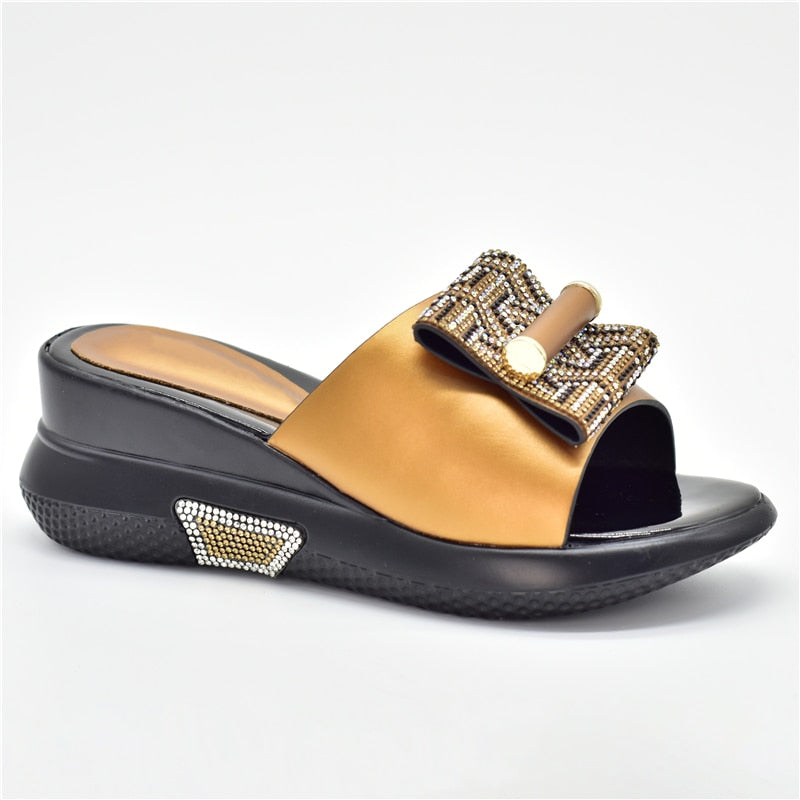 Sade Embellished Wedge Slippers - 5 Colors