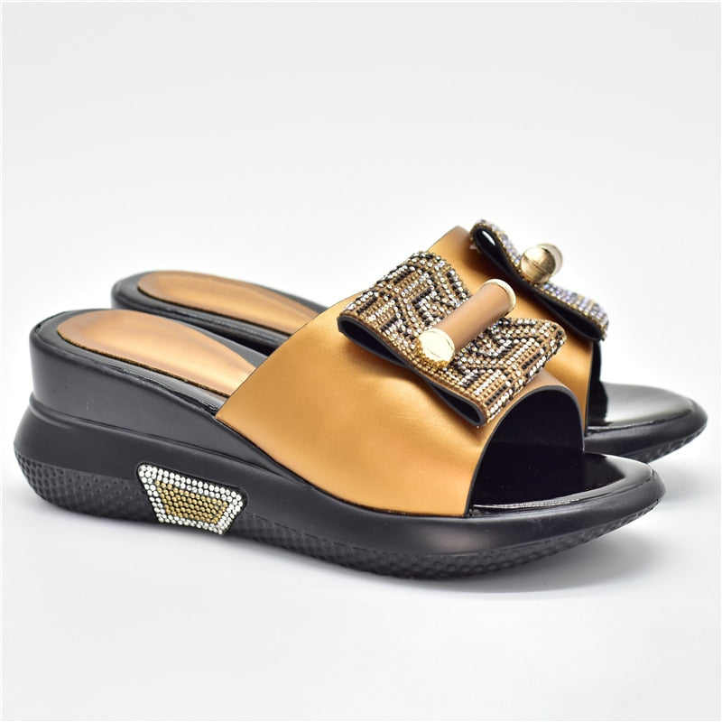 Sade Embellished Wedge Slippers - 5 Colors