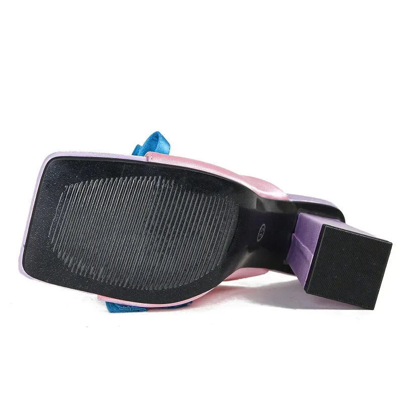 Kailin Bow Knot Satin Square Mule Pumps