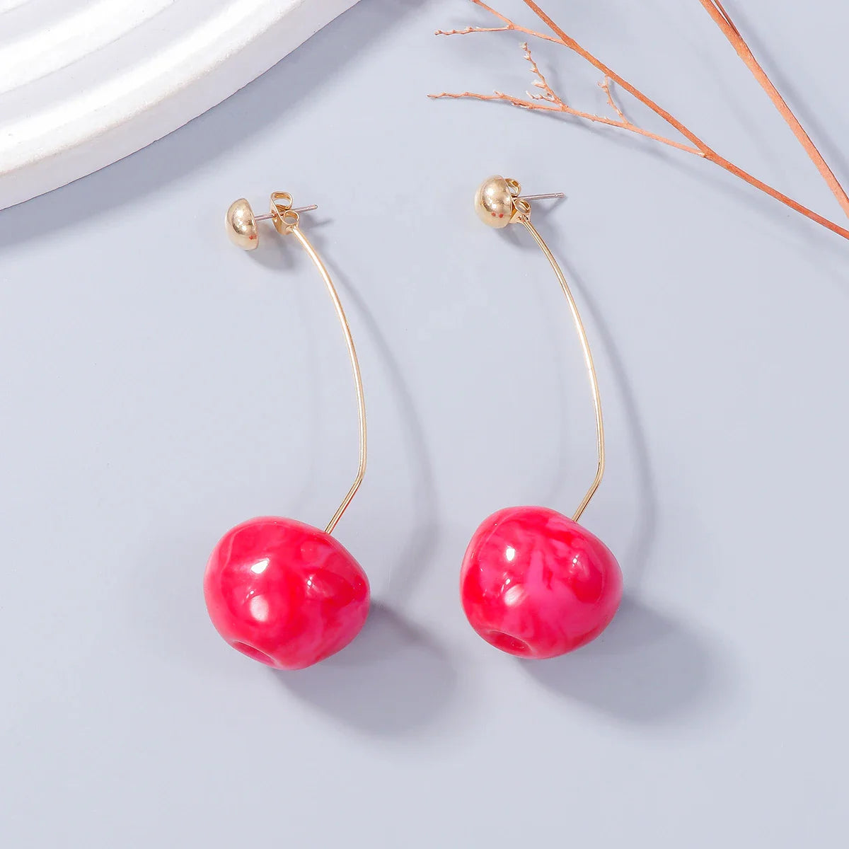 Chic Cherry Drop Earrings