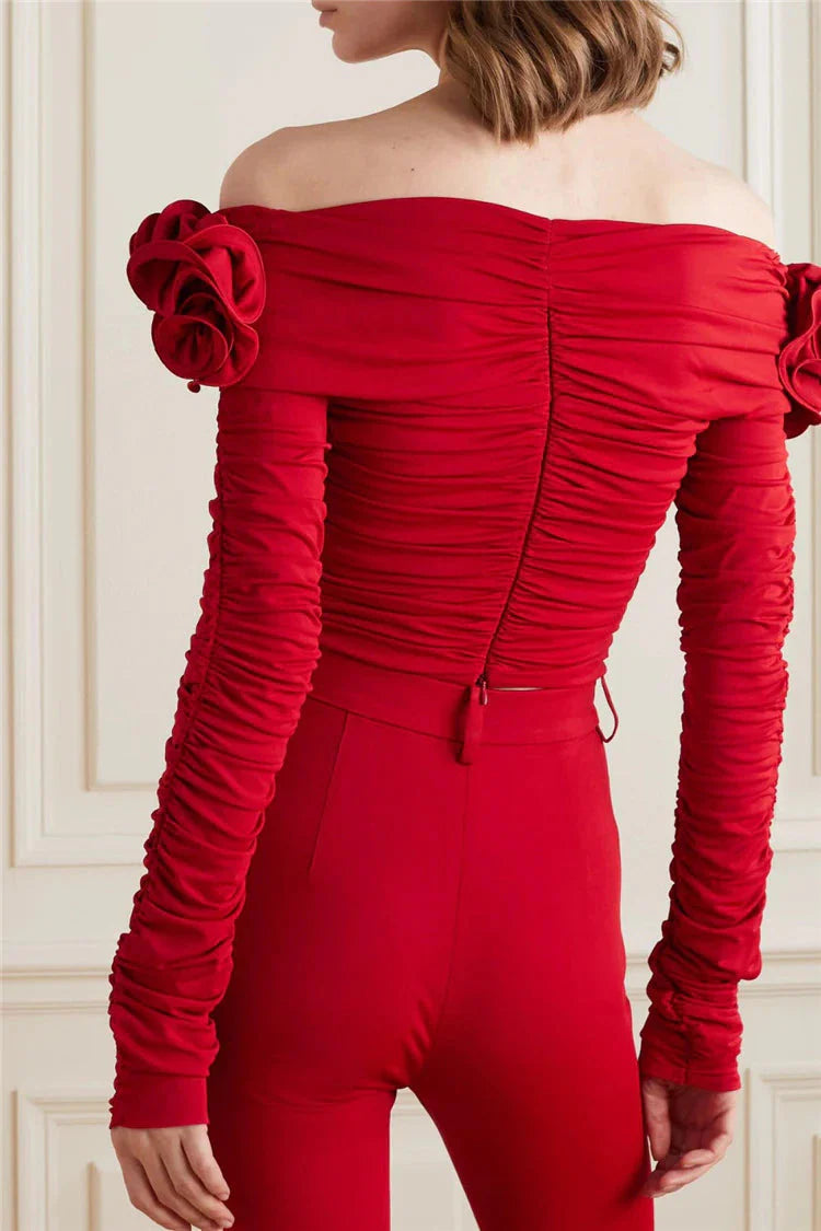 Sadie Flower Corsage Off the Shoulder Top