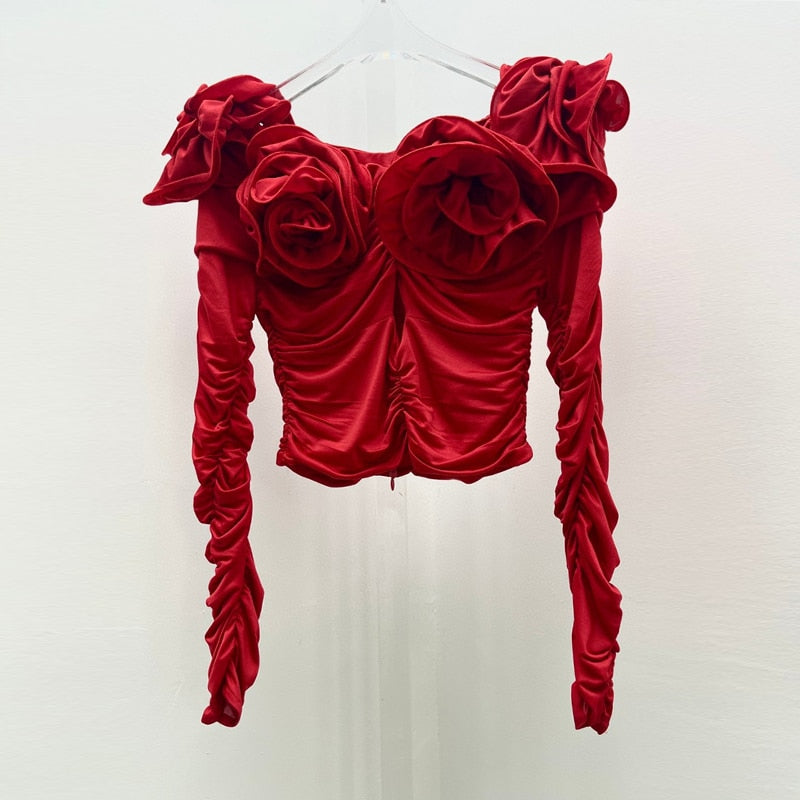 Sadie Flower Corsage Off the Shoulder Top