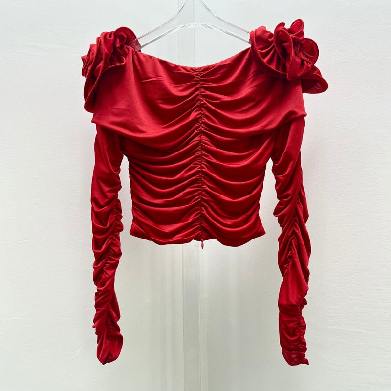 Sadie Flower Corsage Off the Shoulder Top