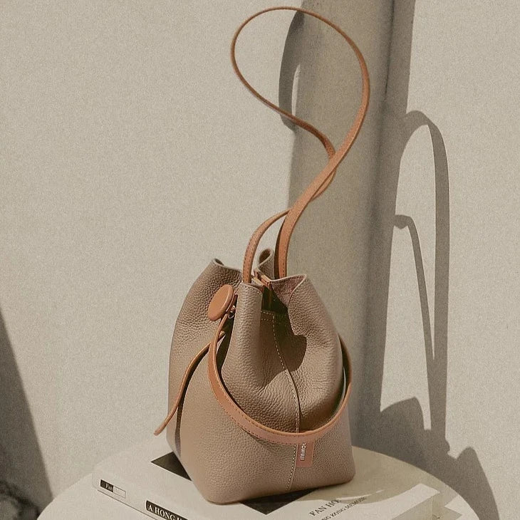 Itaca Genuine Leather Bucket Bag