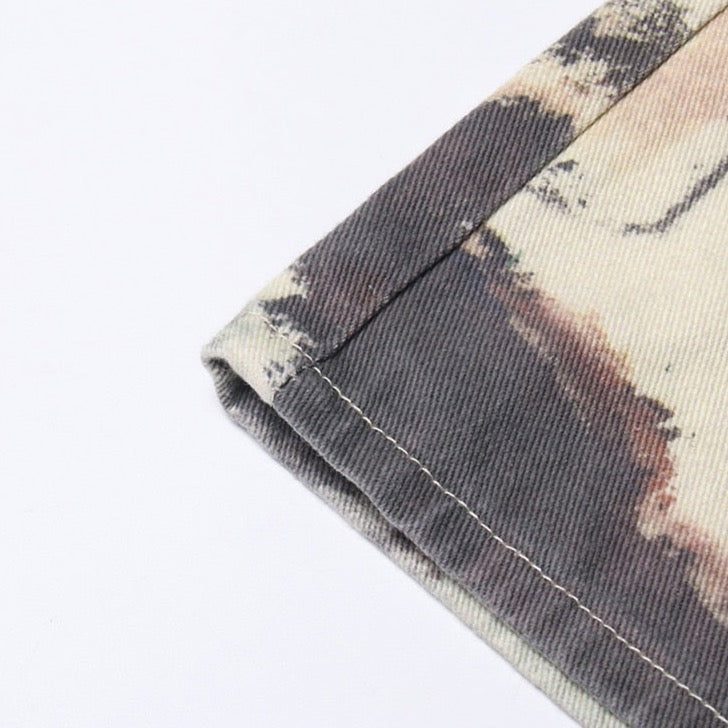 Sahara Vintage Art Prints Wide Leg Jeans