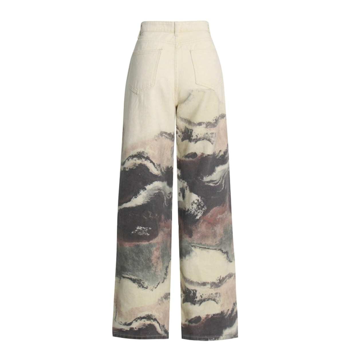 Sahara Vintage Art Prints Wide Leg Jeans