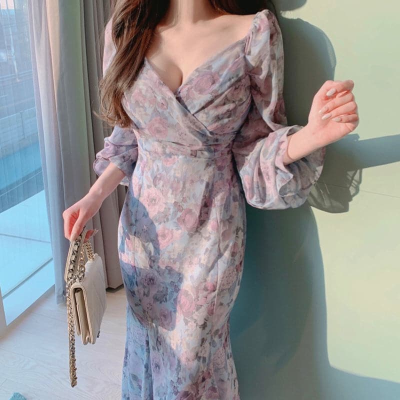 Sannian Spring Elegant V-neck Dress