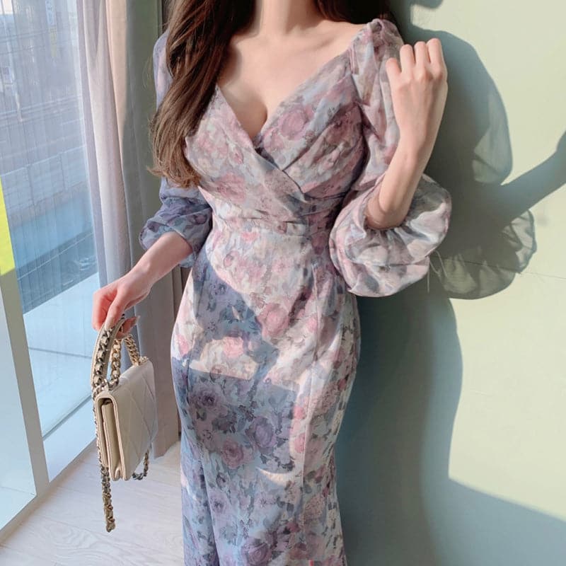 Sannian Spring Elegant V-neck Dress