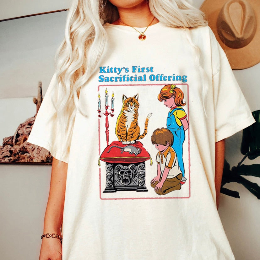 Satan Demon T-shirt Horror Devil Retro T-shirt