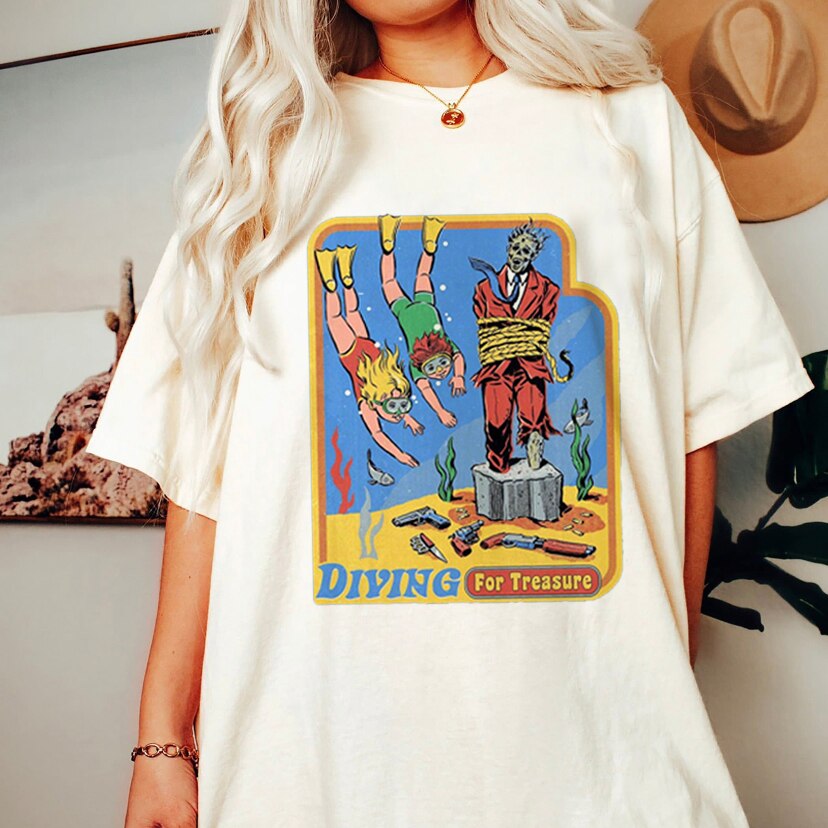 Satan Demon T-shirt Horror Devil Retro T-shirt