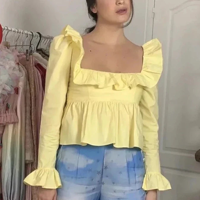 Lani Babydoll Ruffle Blouse - 5 Colors