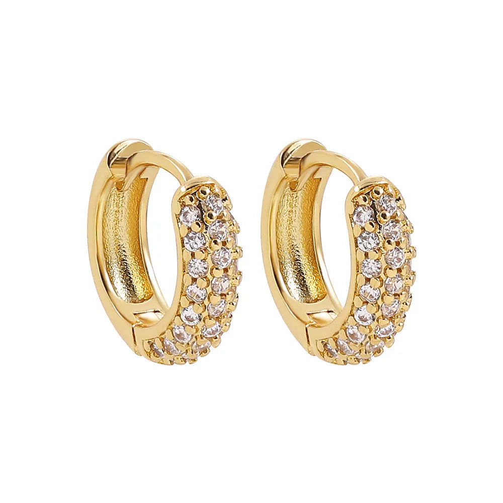 CZ Zircon Crystal Geometry Hoop Earrings