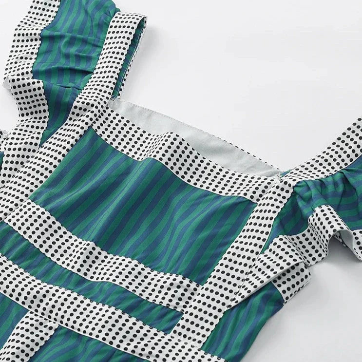 Ramona Ruffle Sleeve Square Neck Maxi Dress